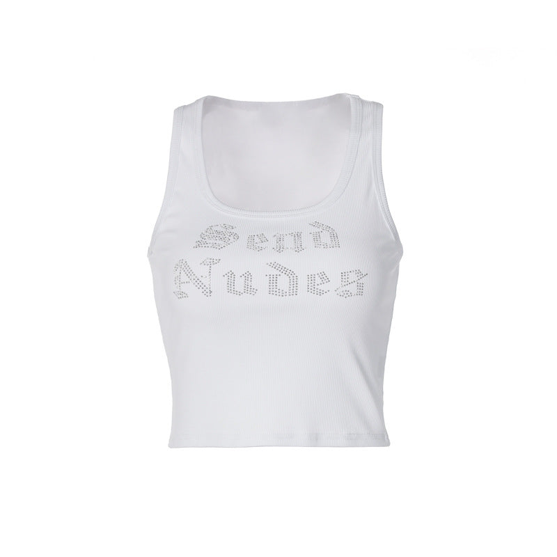 Damer Crop-Top med glittrande text Mirla-Eva Jonsson