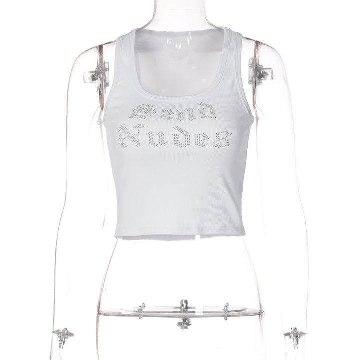 Damer Crop-Top med glittrande text Mirla-Eva Jonsson
