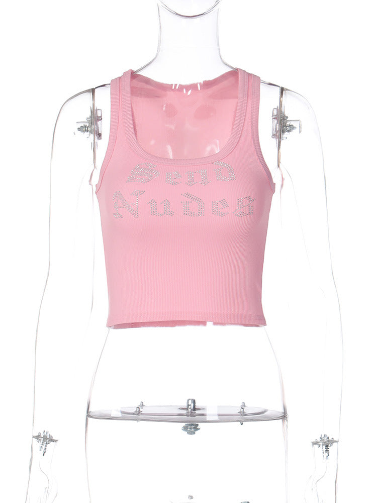 Damer Crop-Top med glittrande text Mirla-Eva Jonsson