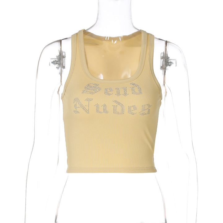 Damer Crop-Top med glittrande text Mirla-Eva Jonsson