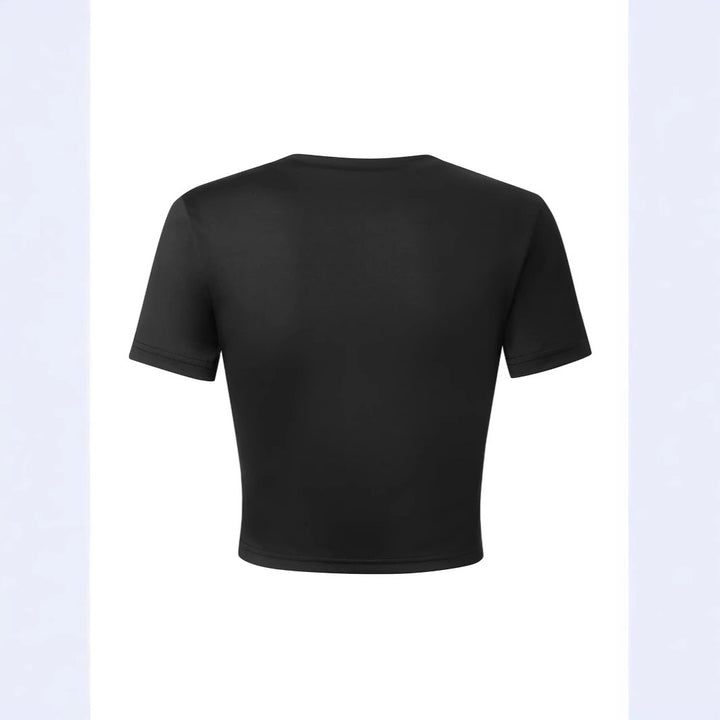 Damer Crop-Top med iögonfallande text Mirla-Eva Jonsson