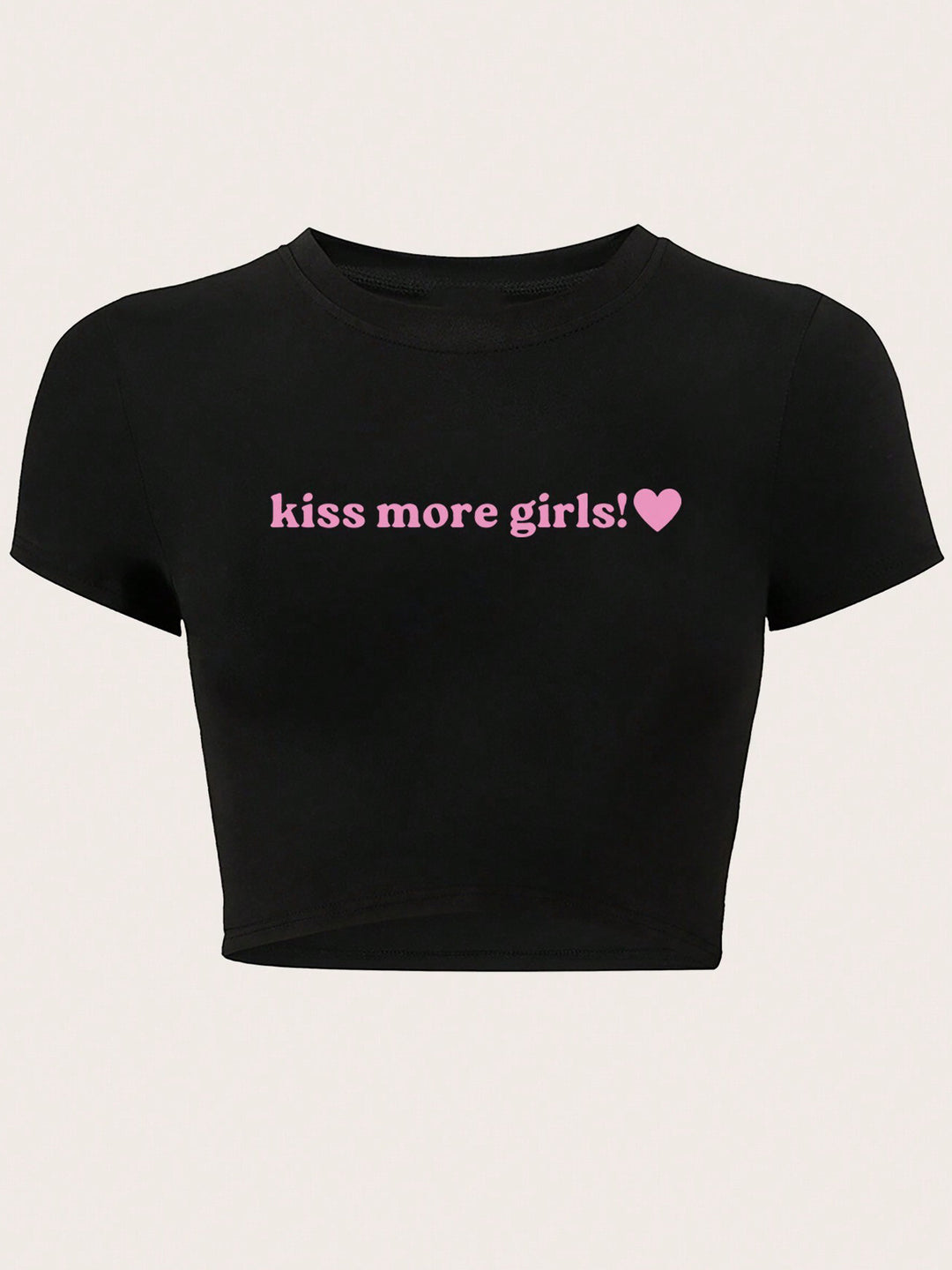 Damer Crop-Top med iögonfallande text Mirla-Eva Jonsson