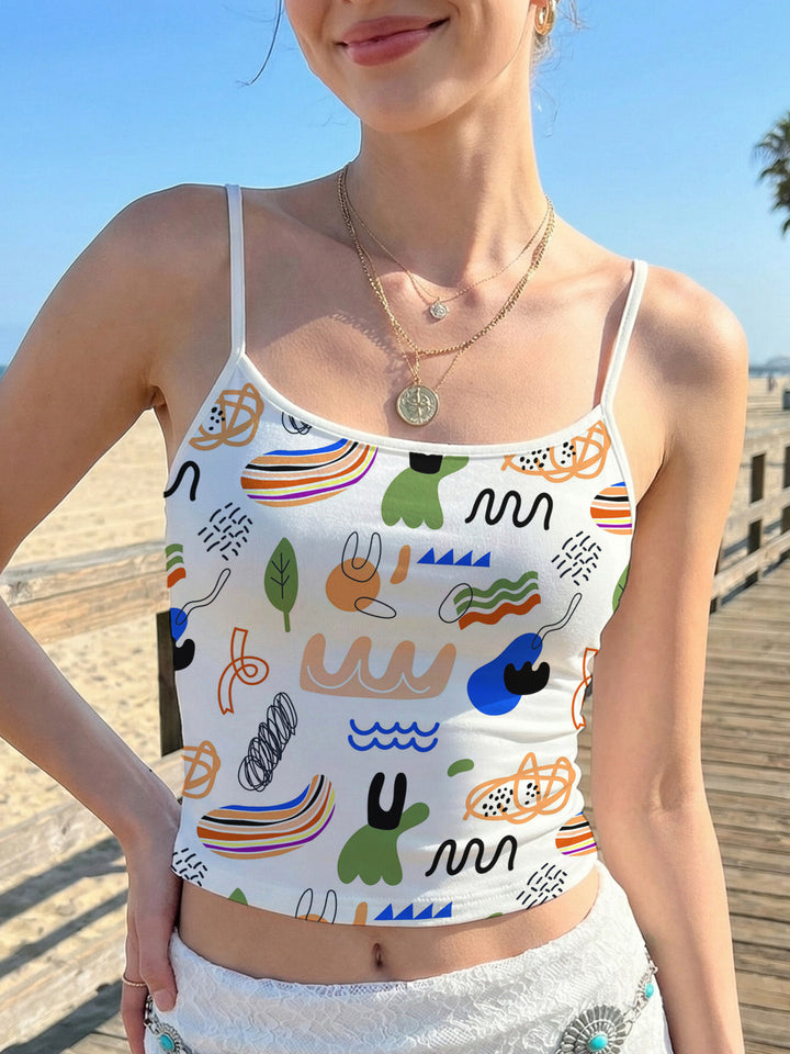 Damer Crop-Top med kreativ grafisk tryck Mirla-Eva Jonsson