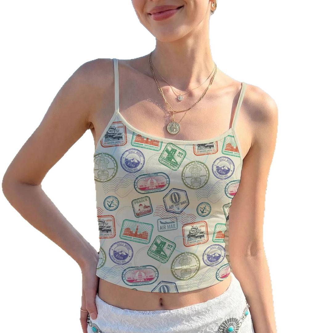 Damer Crop-Top med kreativ grafisk tryck Mirla-Eva Jonsson