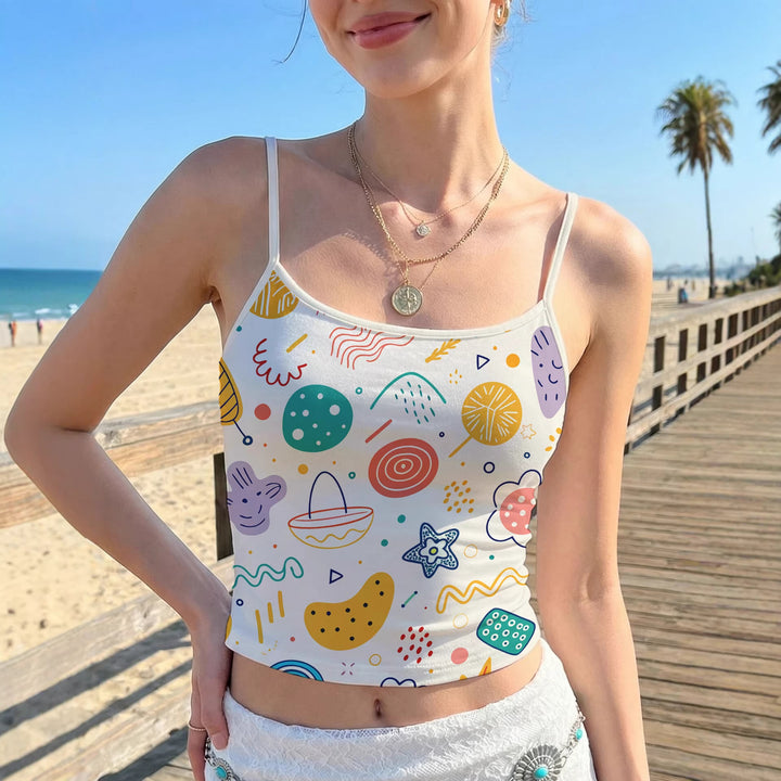 Damer Crop-Top med kreativ grafisk tryck Mirla-Eva Jonsson