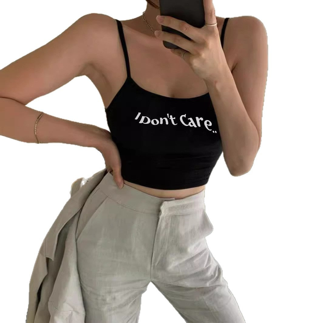 Damer Crop-Top med kreativt tryck och fina band Mirla-Eva Jonsson