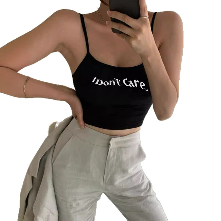 Damer Crop-Top med kreativt tryck och fina band Mirla-Eva Jonsson