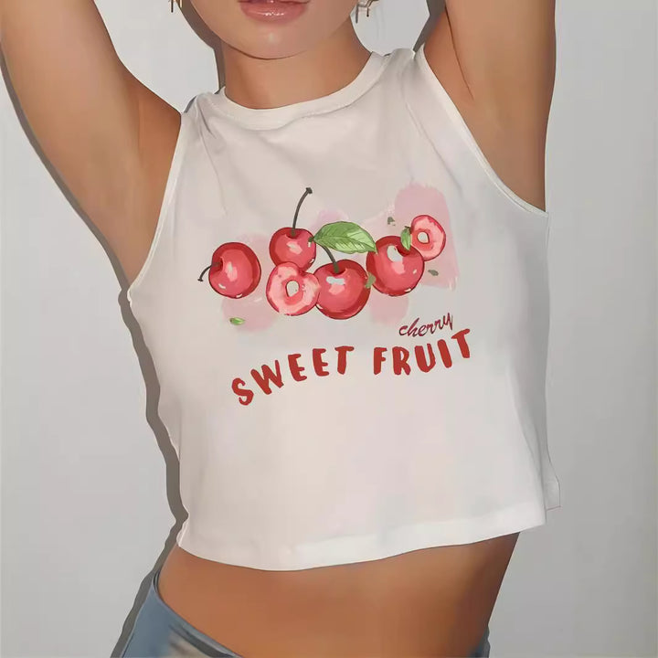 Damer Crop-Top med modern grafisk tryck och trendy spänne Mirla-Eva Jonsson