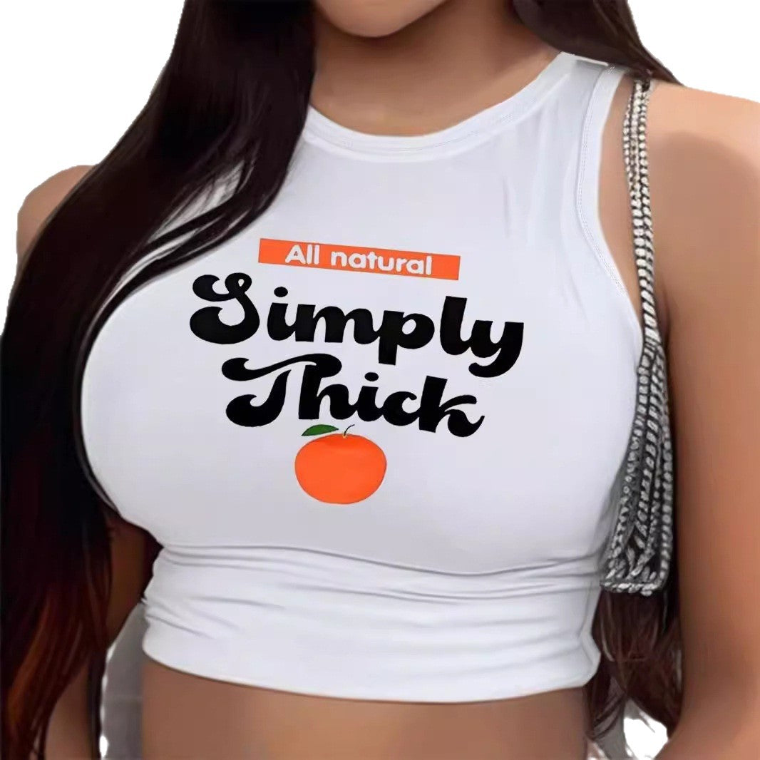 Damer Crop-Top med modern grafisk tryck och trendy spänne Mirla-Eva Jonsson