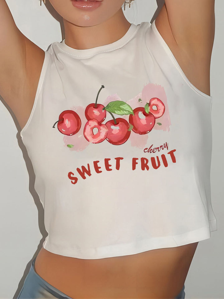 Damer Crop-Top med modern grafisk tryck och trendy spänne Mirla-Eva Jonsson