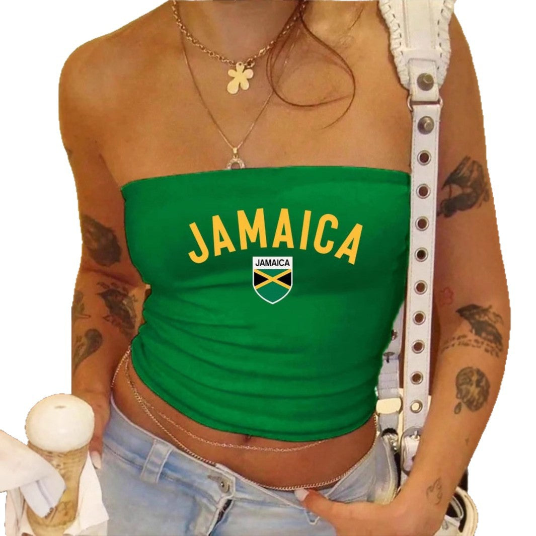 Damer Crop-Top med sidologo-design och elastiskt material Mirla-Eva Jonsson