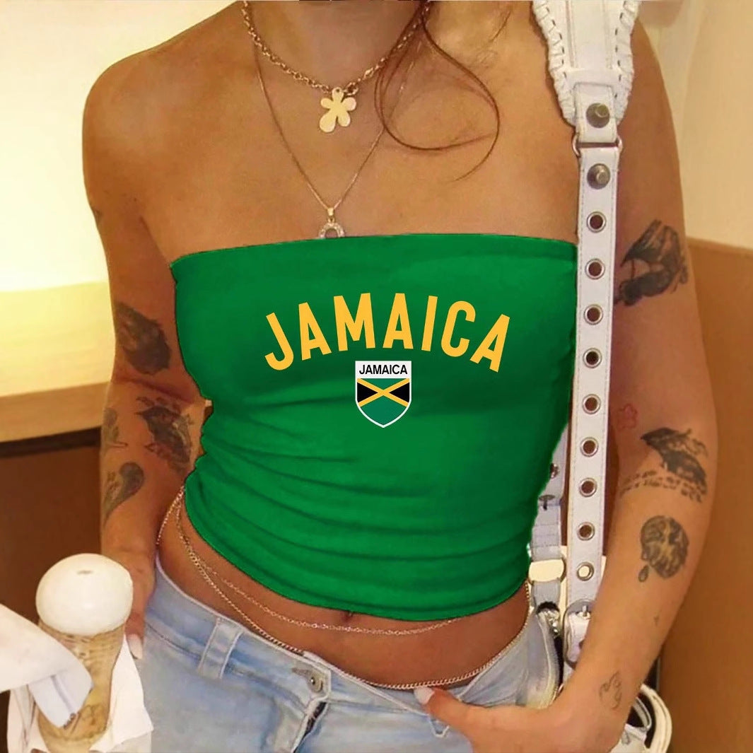 Damer Crop-Top med sidologo-design och elastiskt material Mirla-Eva Jonsson
