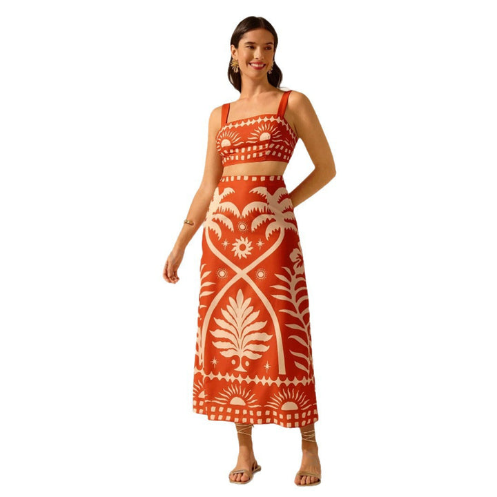 Damer Crop Top och Maxi Kjol Set Mirla-Eva Jonsson