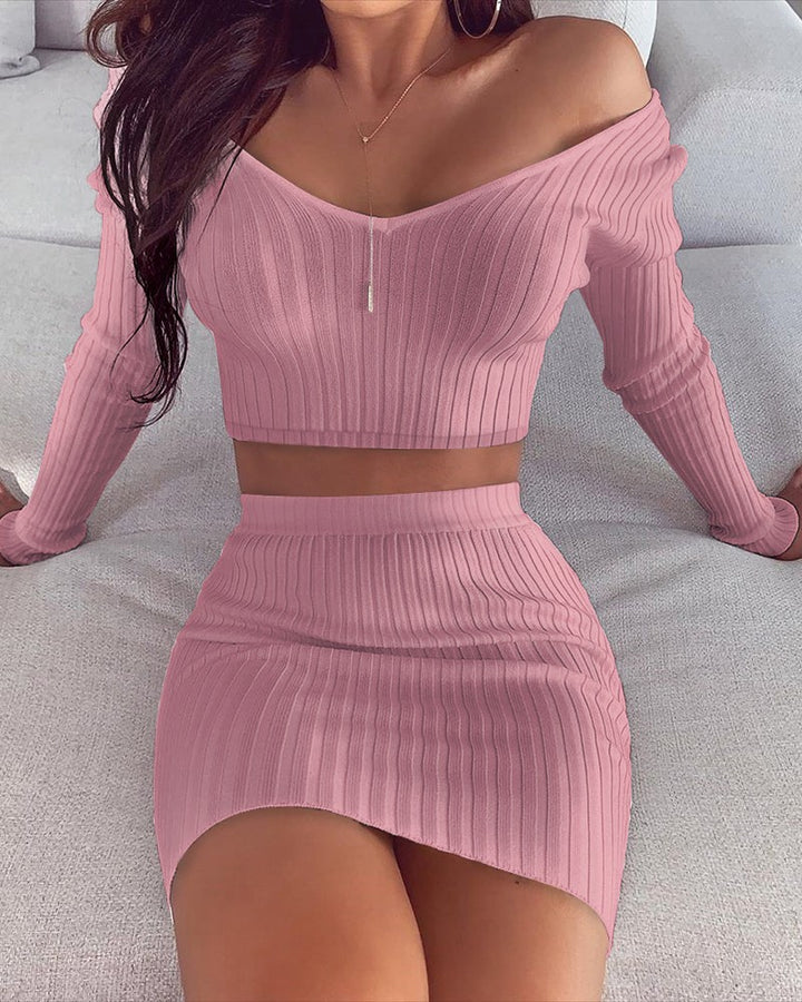 Damer Crop-Top och Mini-Kjol Set Mirla-Eva Jonsson