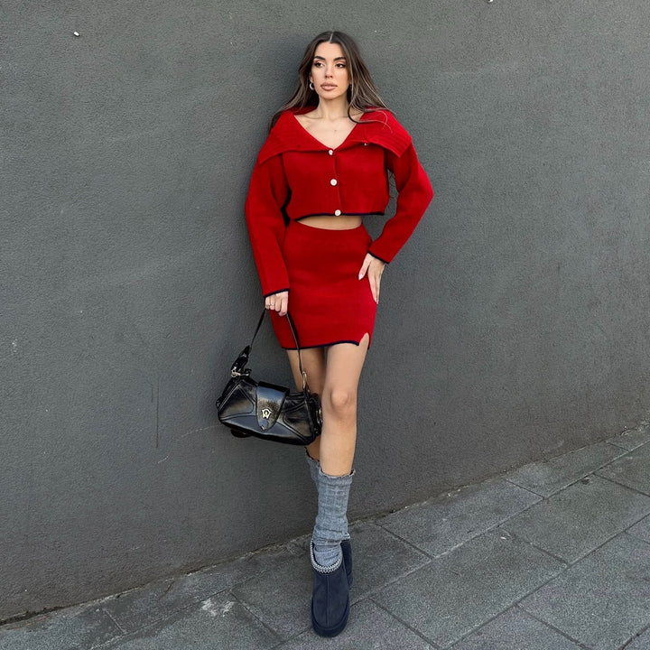 Damer Crop-Top och Minikjol Set Mirla-Eva Jonsson