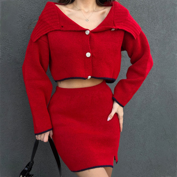 Damer Crop-Top och Minikjol Set Mirla-Eva Jonsson