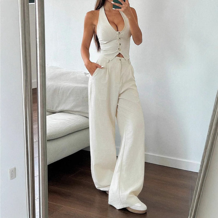 Damer Crop-Top och Vida Byxor Ensemble Eva Jonsson-Eva Jonsson