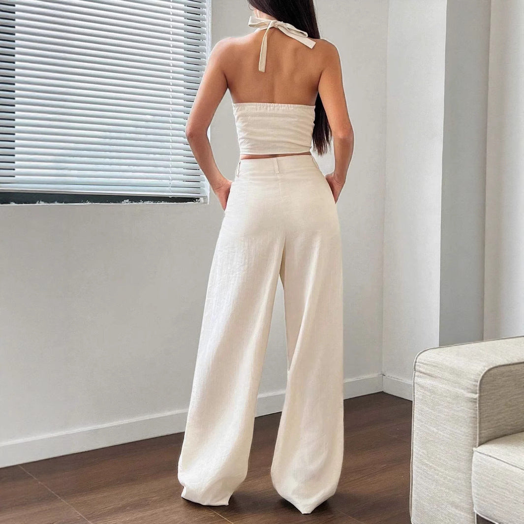 Damer Crop-Top och Vida Byxor Ensemble Eva Jonsson-Eva Jonsson