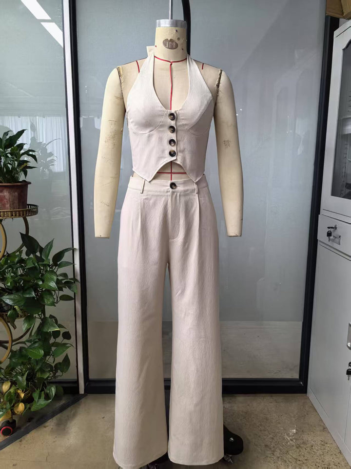 Damer Crop-Top och Vida Byxor Ensemble Eva Jonsson-Eva Jonsson