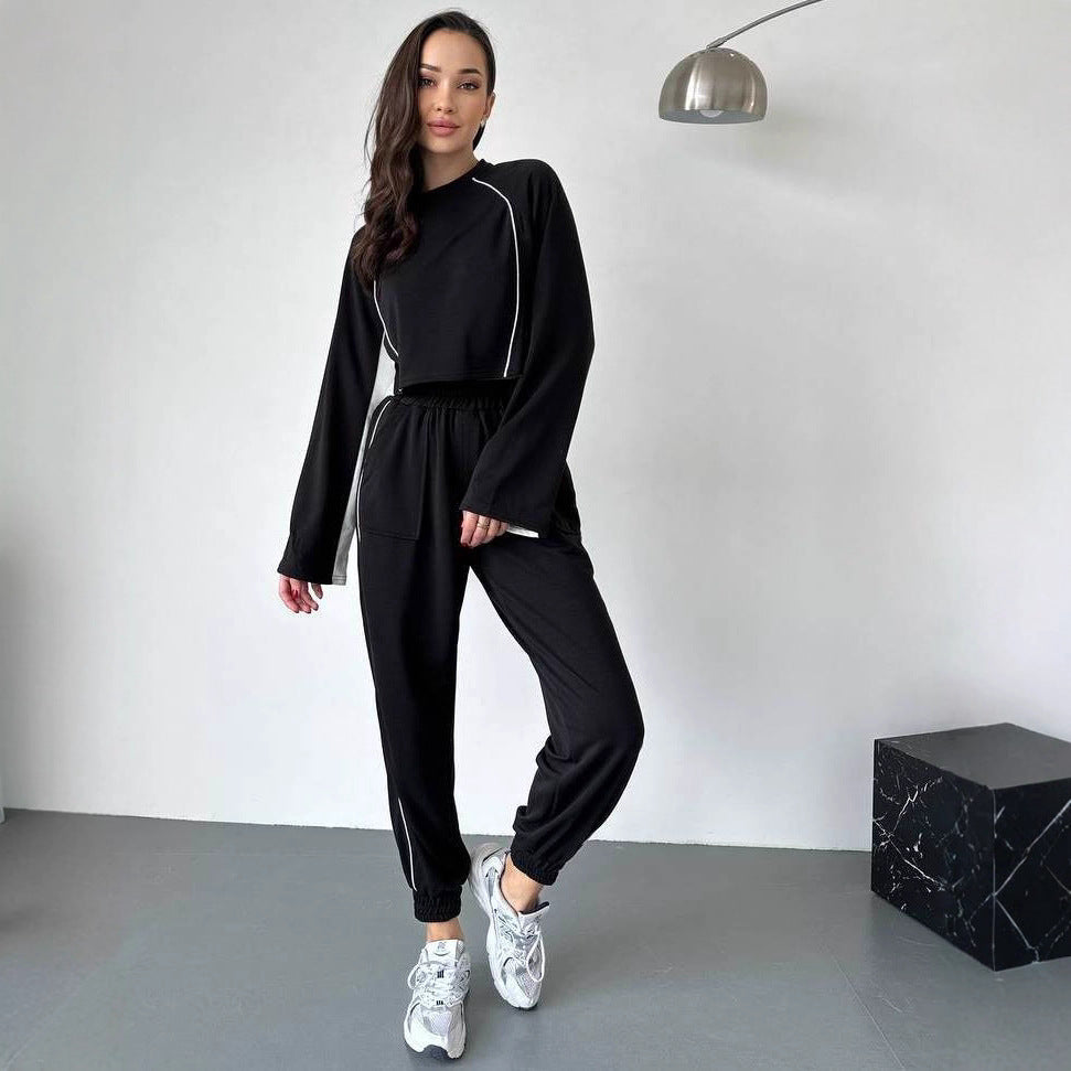 Damer Crop Top och avslappnad Sportbyxor Set Mirla-Eva Jonsson