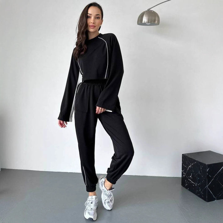 Damer Crop Top och avslappnad Sportbyxor Set Mirla-Eva Jonsson