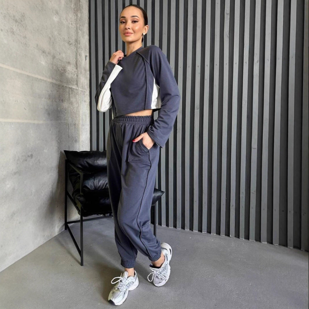 Damer Crop Top och avslappnad Sportbyxor Set Mirla-Eva Jonsson