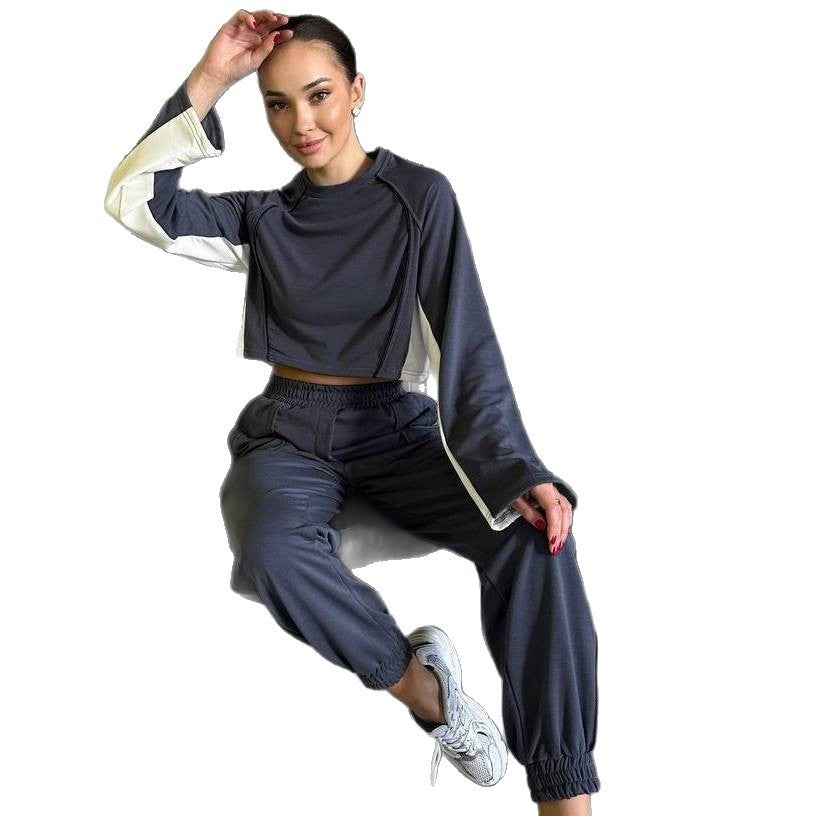 Damer Crop Top och avslappnad Sportbyxor Set Mirla-Eva Jonsson