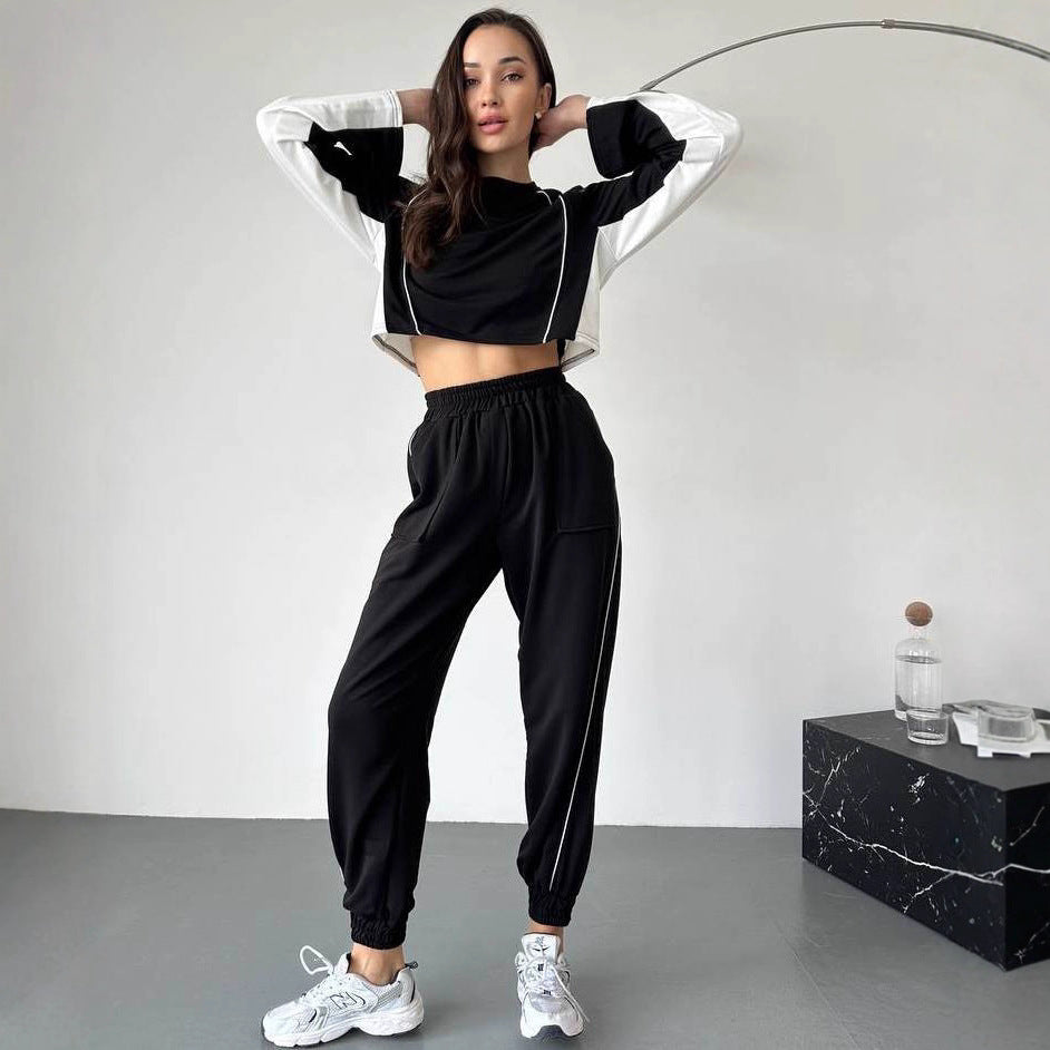 Damer Crop Top och avslappnad Sportbyxor Set Mirla-Eva Jonsson