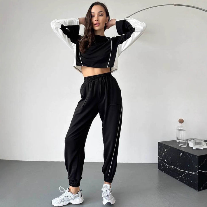 Damer Crop Top och avslappnad Sportbyxor Set Mirla-Eva Jonsson