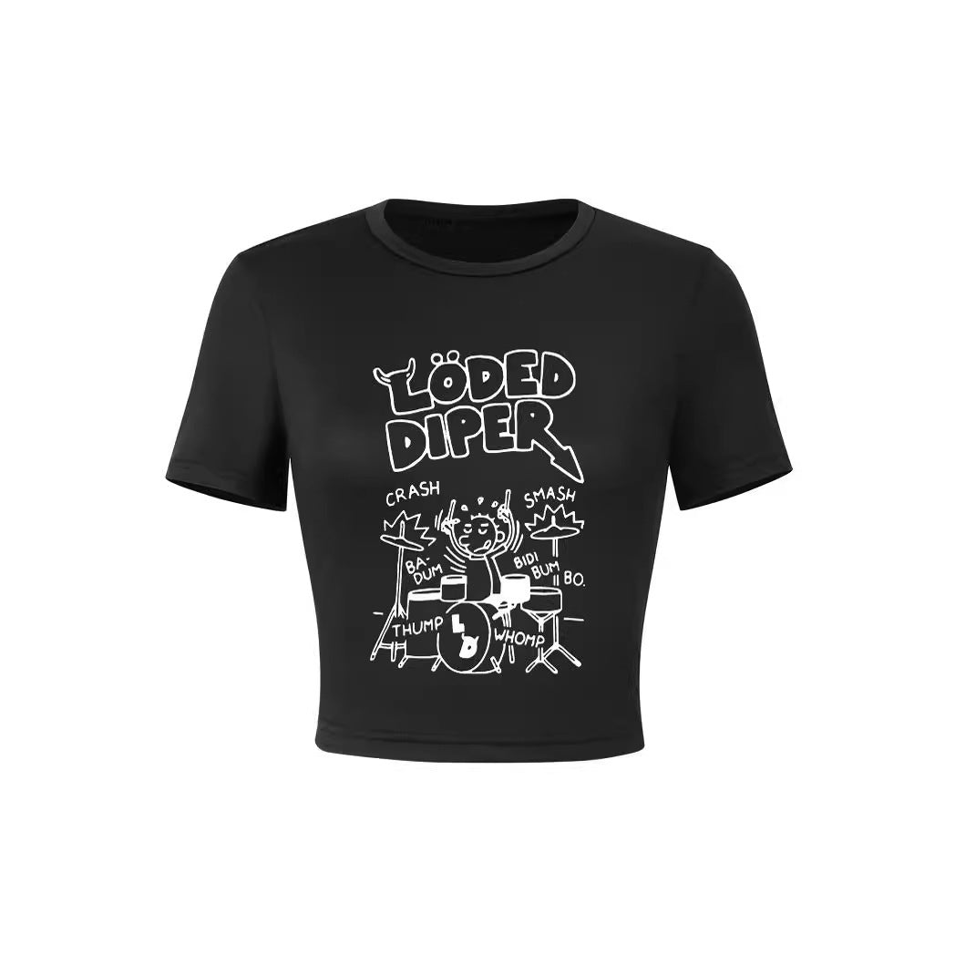 Damer Crop-shirt med lekfullt spökmotiv Mirla-Eva Jonsson