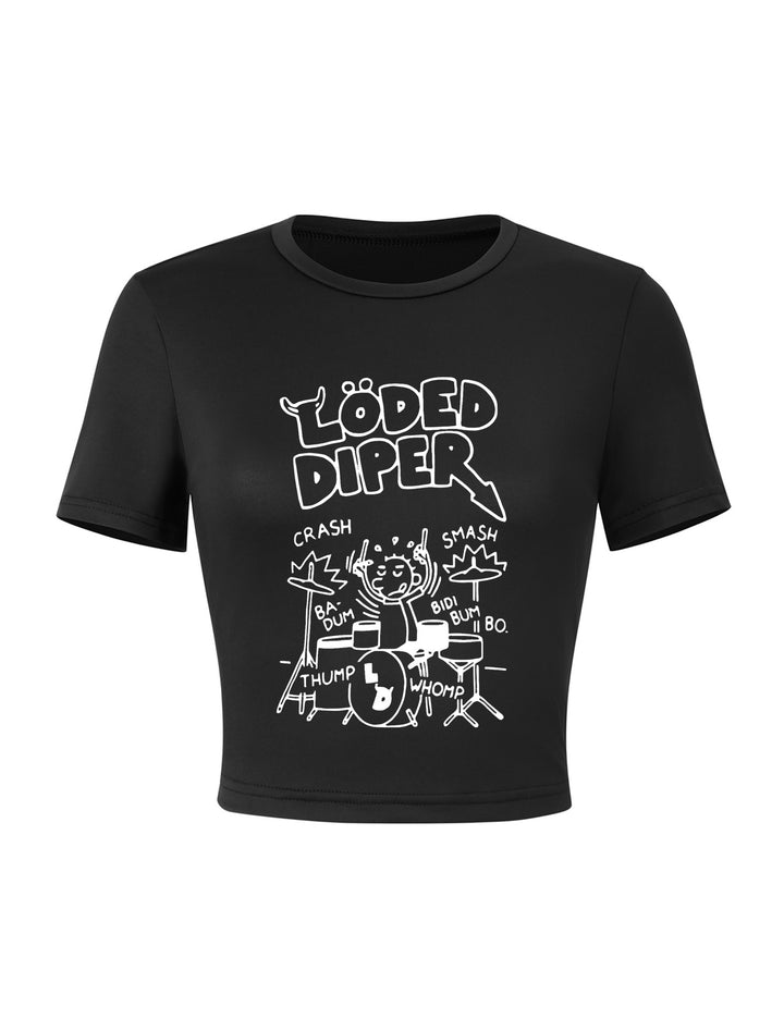 Damer Crop-shirt med lekfullt spökmotiv Mirla-Eva Jonsson