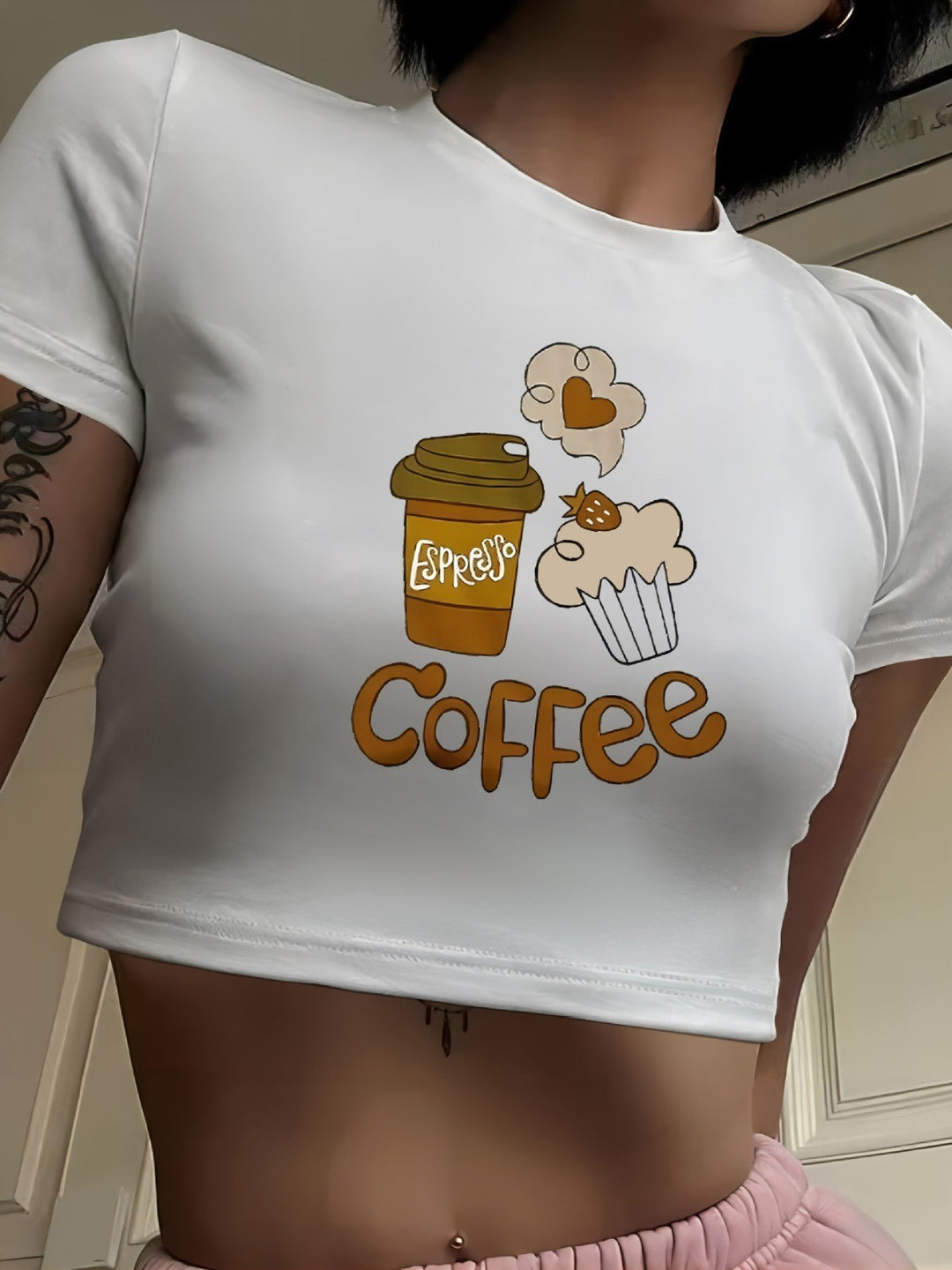 Damer Crop-shirt med lekfullt spökmotiv Mirla-Eva Jonsson