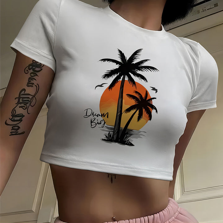 Damer Crop-shirt med lekfullt spökmotiv Mirla-Eva Jonsson