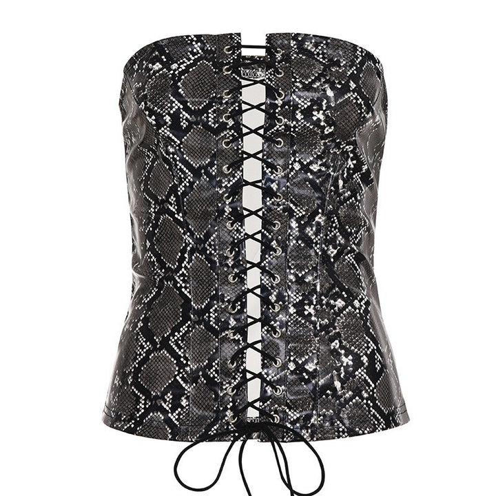 Damer Crop-top i ormskinnslook Mirla-Eva Jonsson