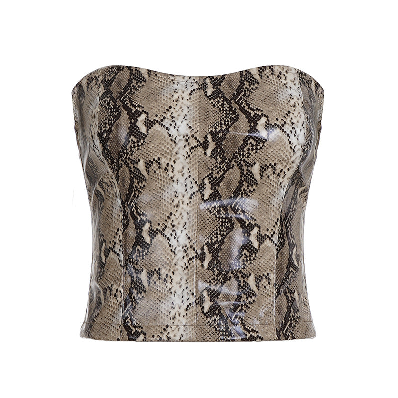 Damer Crop-top i ormskinnslook Mirla-Eva Jonsson