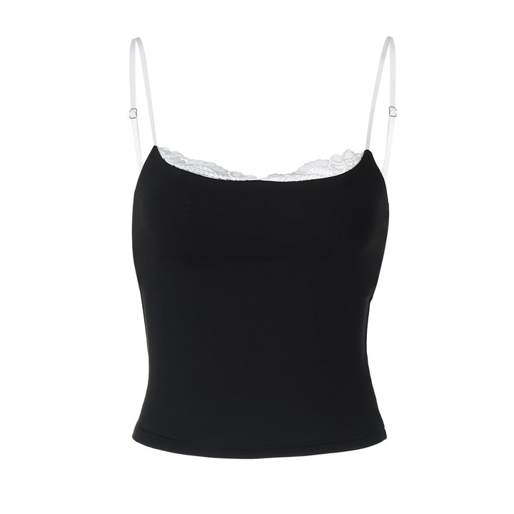 Damer Crop-top med delikat spetskant och smala band Mirla-Eva Jonsson