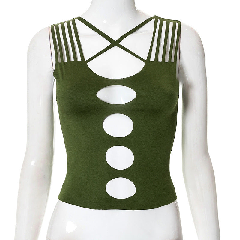 Damer Crop-top med kreativa cut-out-detaljer och stiliga band Mirla-Eva Jonsson