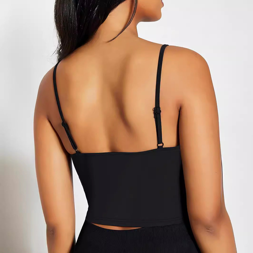 Damer Crop-top med motiverande uttalande tryck och fina spaghetti band Mirla-Eva Jonsson