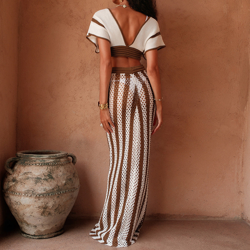 Damer Crop-top och elegant Palazzo-byxa Set Mirla-Eva Jonsson