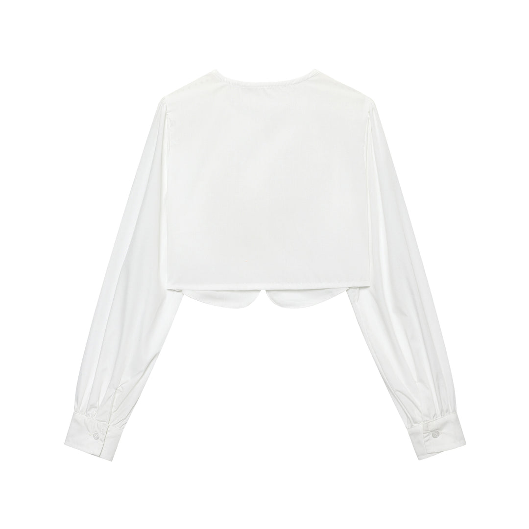 Damer Cropped Blus med Puffärmar Mirla-Eva Jonsson
