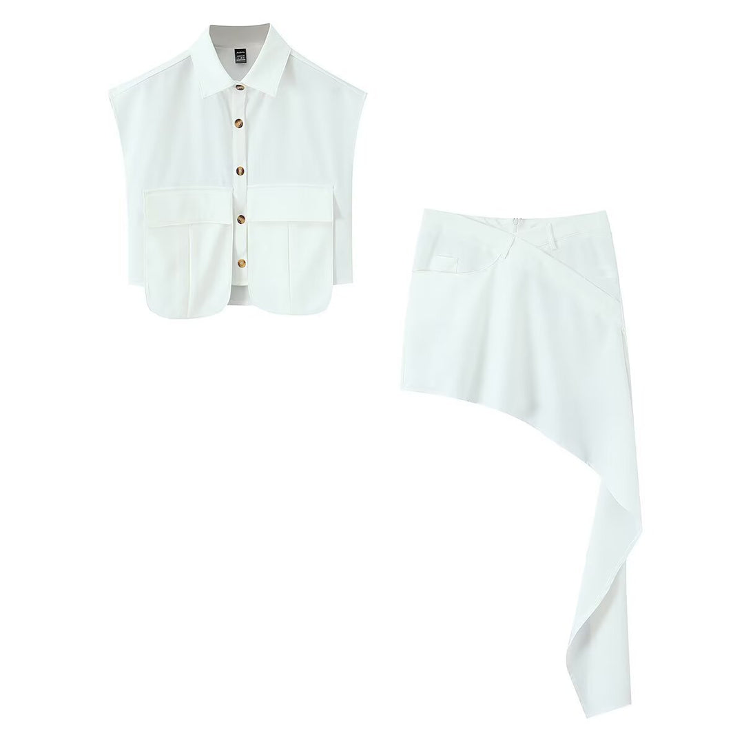 Damer Cropped Blus med asymmetrisk kjol Mirla-Eva Jonsson