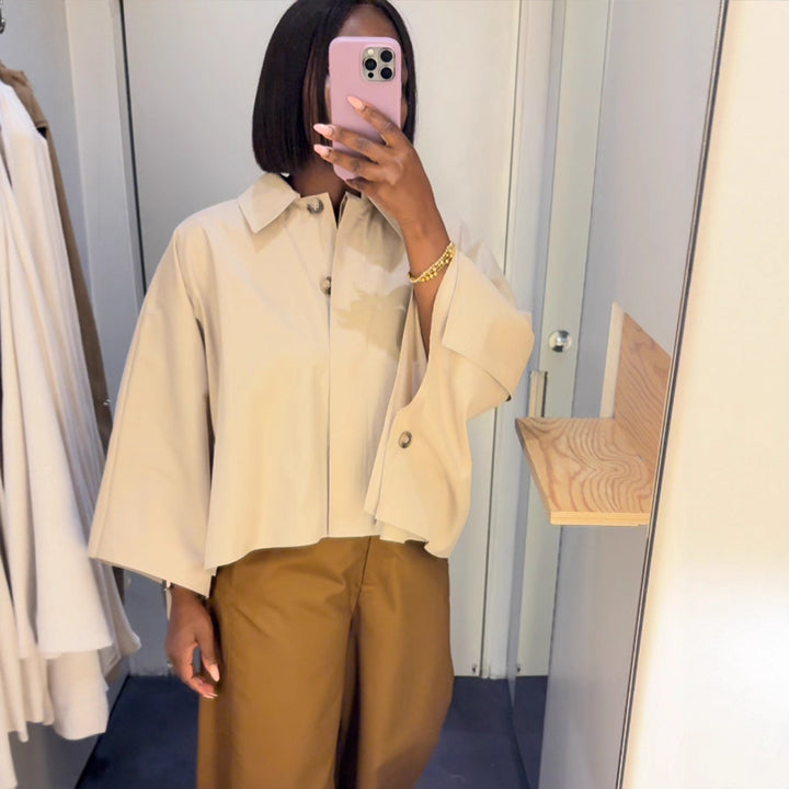 Damer Cropped Blus med voluminösa ärmar Mirla-Eva Jonsson
