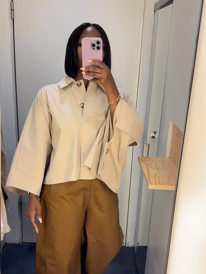 Damer Cropped Blus med voluminösa ärmar Mirla-Eva Jonsson