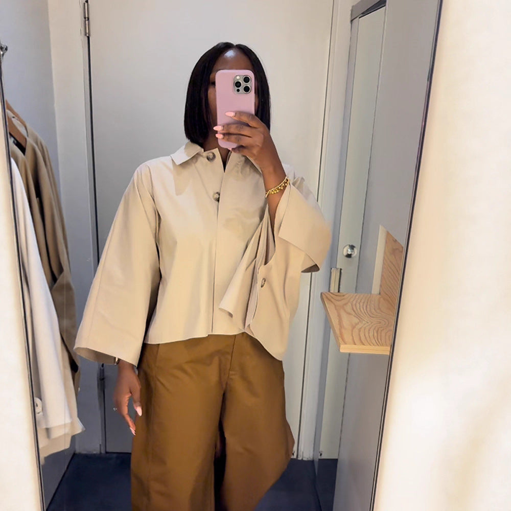 Damer Cropped Blus med voluminösa ärmar Mirla-Eva Jonsson