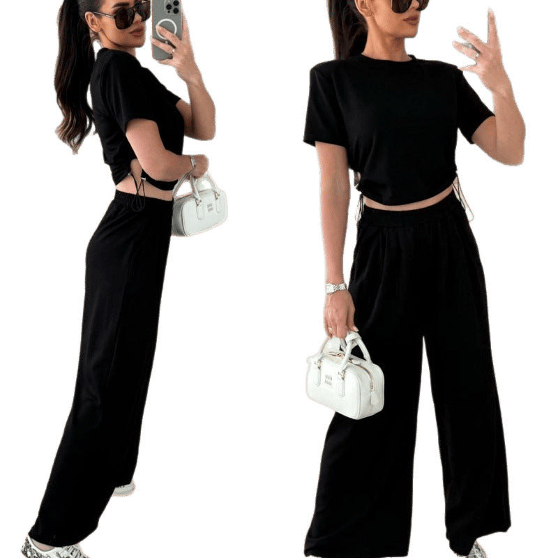 Damer Cropped Drawstring Lounge Set Eva Jonsson-Eva Jonsson