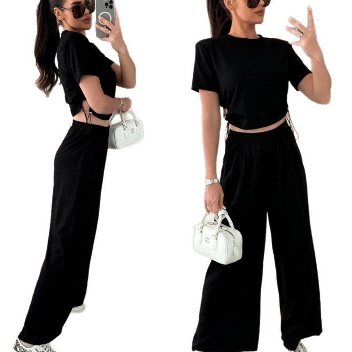 Damer Cropped Drawstring Lounge Set Eva Jonsson-Eva Jonsson