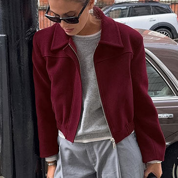 Damer Cropped Fleecejacka med Ståkrage och Dragkedja Eva Jonsson-Eva Jonsson