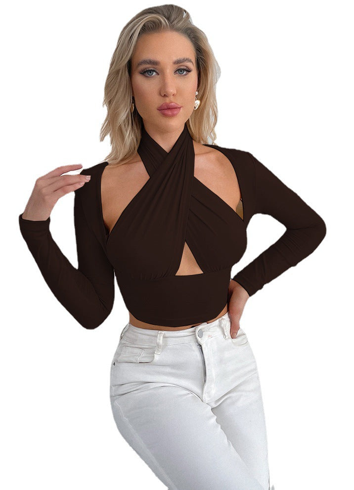 Damer Cropped Top med innovativt omslagdesign Mirla-Eva Jonsson