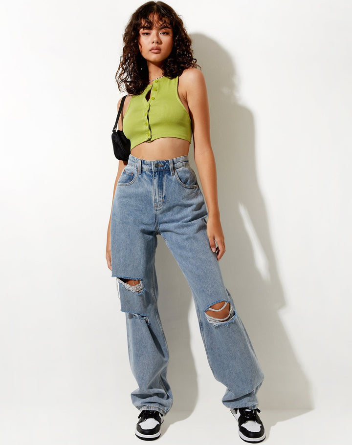 Damer Cropped Top med knapdetaljer och sportig skärning Eva Jonsson-Eva Jonsson