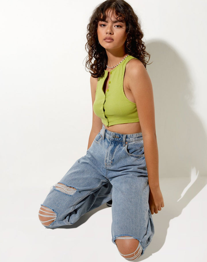 Damer Cropped Top med knapdetaljer och sportig skärning Eva Jonsson-Eva Jonsson
